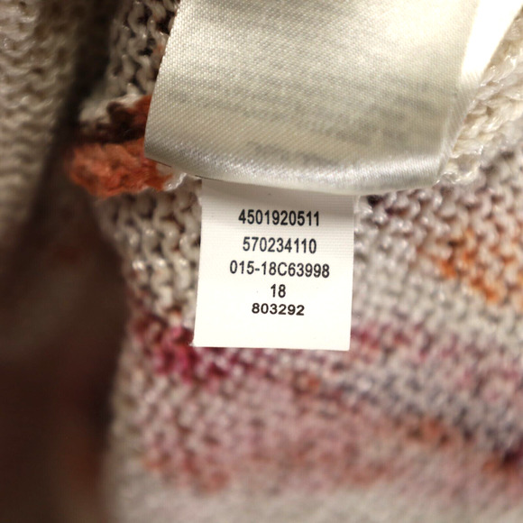 Chicos Sweater 2 Womens Large Ivory Pink Floral Cotton Knit Cap Sleeve Oversized - Picture 14 of 14